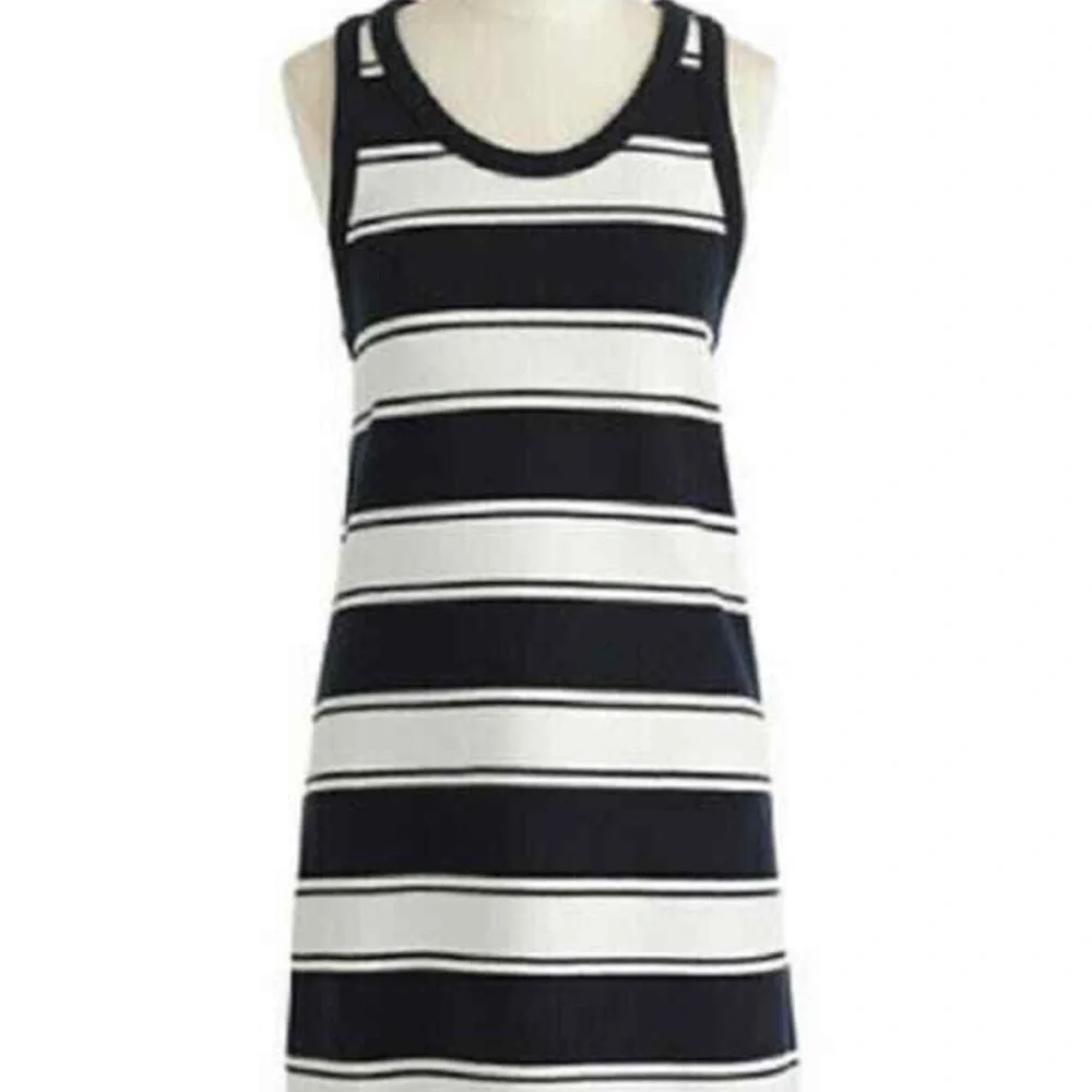 J. Crew Navy and White Striped Dress